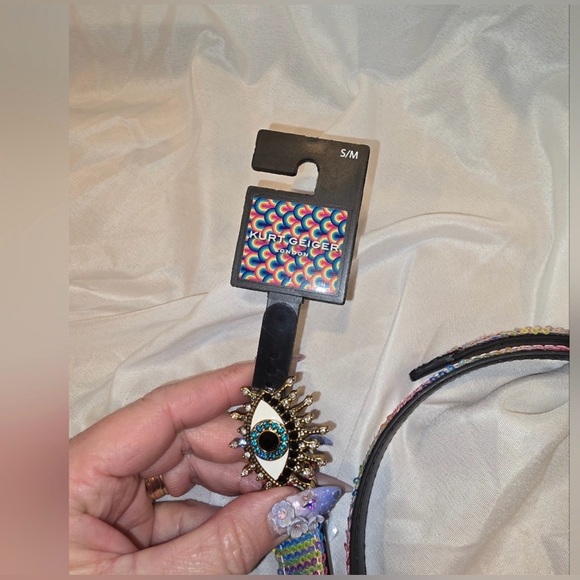 Kurt Geiger London Multicolor Sequin Eye Belt. NWT - Picture 4 of 4